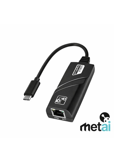 Metai Usb Type-c To Ethernet Dönüştürücü 1000 Mbps Usb 3.0 Gigabit Lan Adaptör Apple Uyumlu MacBook , Laptop, Tablet Hızlı İnternet Adaptörü