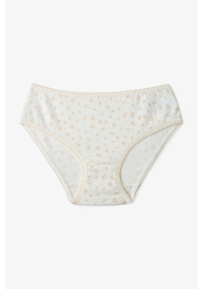 Penti Ekru Kız Çocuk Ditsy Pamuklu 3'lü Slip Külot Penti Ekru Kız Çocuk Ditsy Pamuklu 3'lü Slip Külot