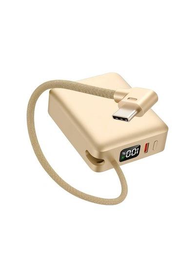 10.000mah Lcd Göstergeli Type-c Giriş &amp Çıkışlı 20w Dahili Type-c Kablolu Powerbank Evimdeyokyok