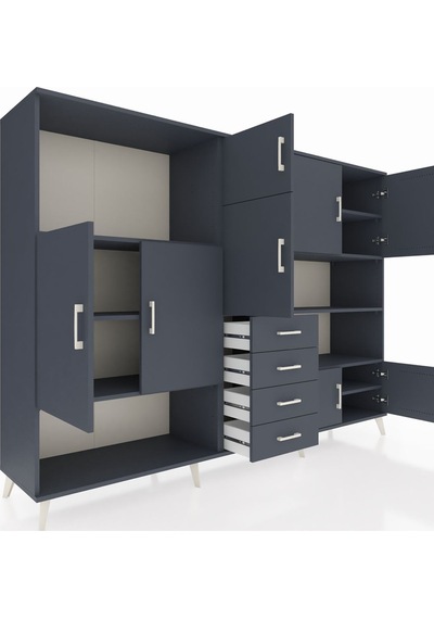 Hyperion Dolap 9 Raflı 4 Çekmeceli 8 Kapaklı 220x44x163 Antrasit- Antrasit-antrasit Hyperion Dolap 9 Raflı 4 Çekmeceli 8 Kapaklı 220x44x163 Antrasit- Antrasit-antrasit