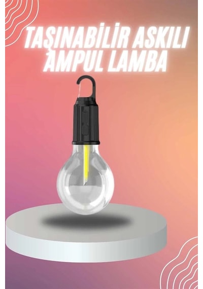 Kargo Şarjlı Dekoratif Kamp Lambası Askılı Ampul Led Işık Type-c Girişli Najmaddin Çok Renkli