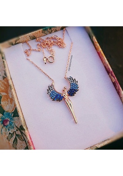 Modahilye 925 Ayar Gümüş Aşk Meleği Rozegold Renk Kolye Rose Gold