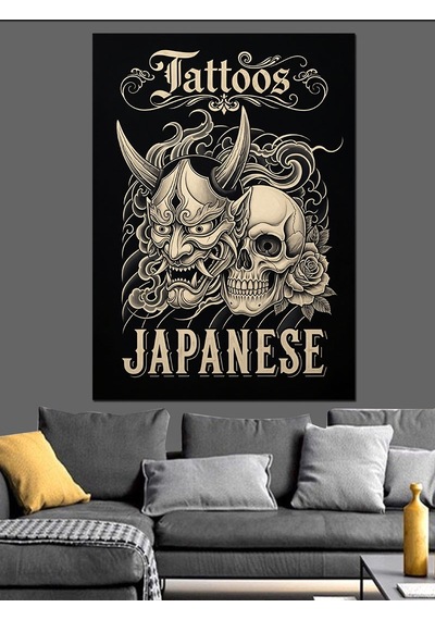Ahşap Tablo Japon Tarzı Dövme Sanatı