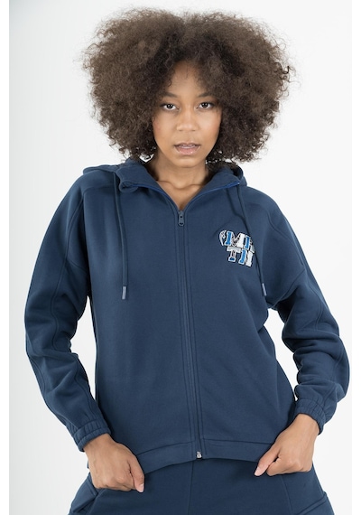 Maraton Sportswear Comfort Kadın Kapşonlu Uzun Kol Basic Navy Tracktop 22972-navy Navy
