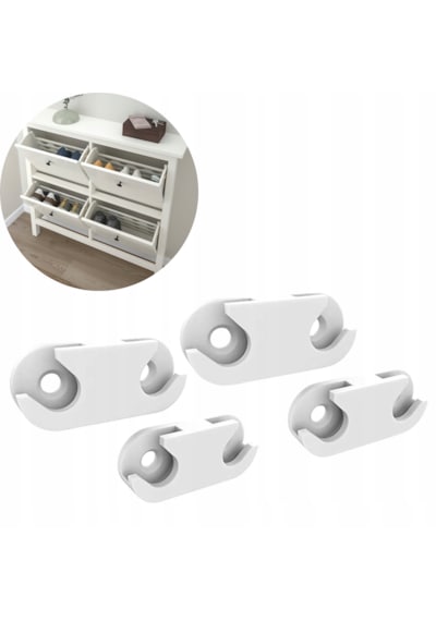 Ikea Hemnes Parça 110364 İle Uyumlu Ayakkabı Dolabı Menteşe Yedek Parçası 4 Adet Beyaz