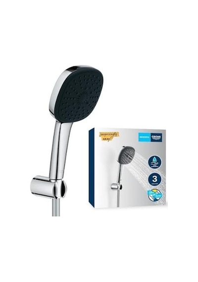 Grohe 110 El Duşu Seti, 110mm Kare 3 Akışlı 26176001 Gümüş