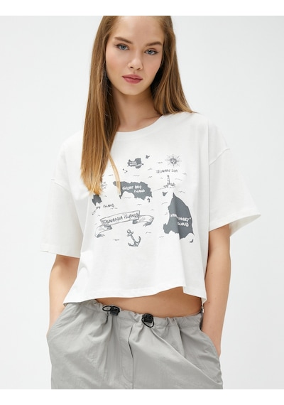 Koton Crop Tişört Baskılı Bisiklet Yaka Kısa Kollu Pamuklu Ekru 3sal10867ık 3SAL10867IK010 Ekru Koton Crop Tişört Baskılı Bisiklet Yaka Kısa Kollu Pamuklu Ekru 3sal10867ık 3SAL10867IK010 Ekru