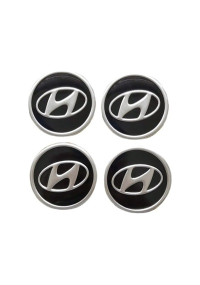 Hyundai Jant Göbeği Arması Alüminyum Jant Göbek Sticker 4'lü Set