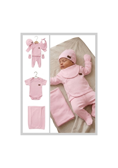 Bambık İmajbebe Raporlu Bebek Hastane Çıkışı Seti 7'li Pembe Pembe