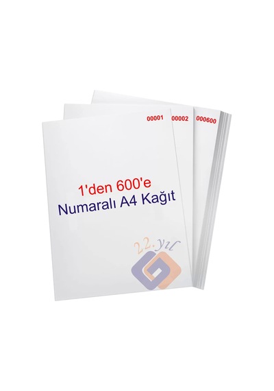 1 Den 600 E Numaralı A4 Fotokopi Kağıdı