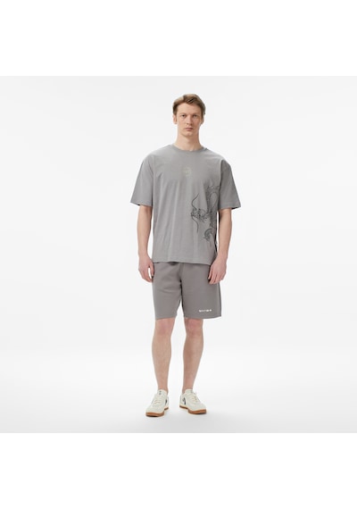 United4 Unıted4 Regular Fit Erkek Gri T-shirt Patro Gri