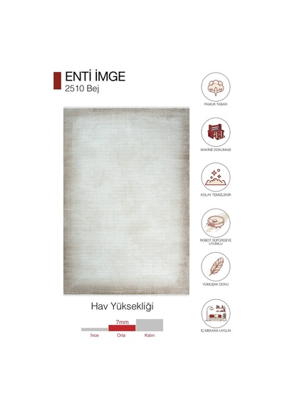 Hoom Rugs İmge 2510 Bej Modern Akrilik Salon Halısı