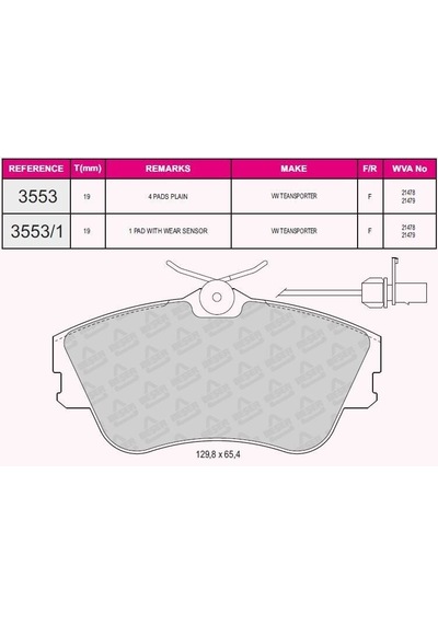 Qcb Fren Balata On Volkswagen Transporter Iv 70xb,70xc,7db,7dw 1.9 D 1990-2003 / Transporter Iv 70xb,70xc,7db,7dw 2.4 D 1990-2003