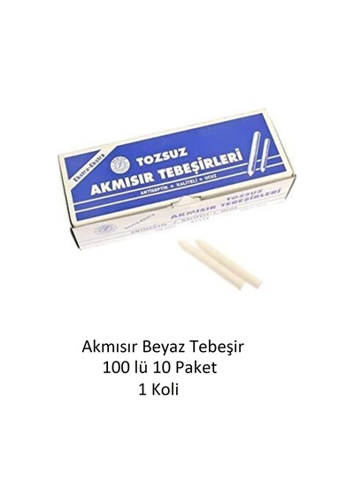 100 Lü Beyaz Tebeşir 10 Paket 1 Koli