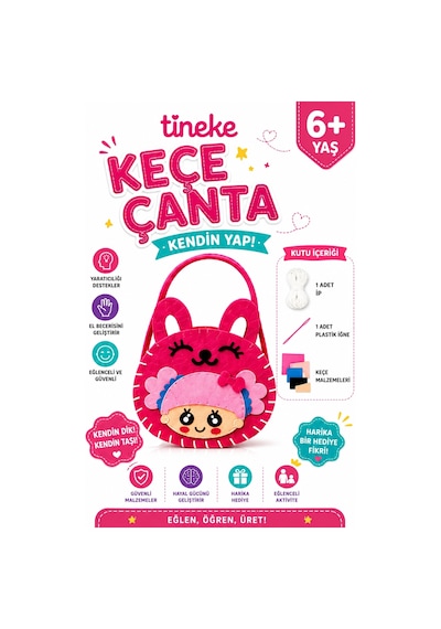 Tineke Sevimli Kız Figürlü Keçe Çanta Yapım Seti Eğitici Oyuncak Dikiş Aktivitesi Ve Hobi Kiti 6+ Ya