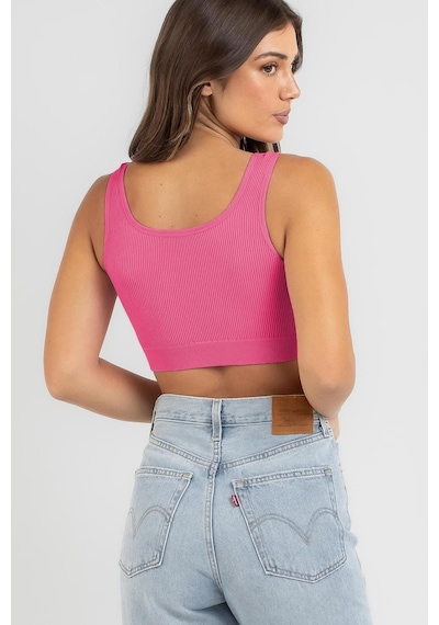 Madmext Pembe Askılı Basic Crop Top Bluz Mg1757-pembe Pembe