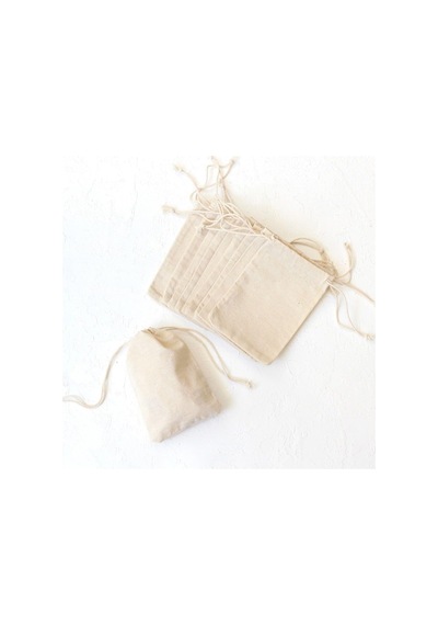 Bağcıklı Krem Ham Bez Kese, 10x15 Cm 10 Adet
