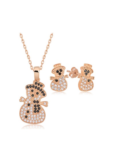 Kenpazar 925 Ayar Gümüş Kardan Adam Kadın Set Gümüş
