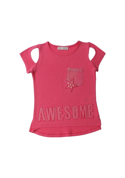 Toontoy Kids Toontoy Kız Çocuk Awesome Nakışlı Tişört Fuşya
