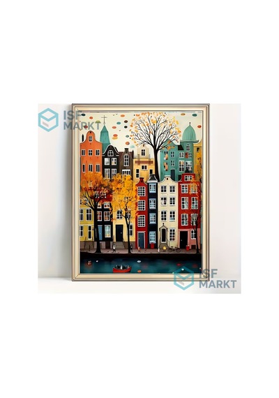 5d Dıy Elmas Boyama Seti - Amsterdam Kanal Manzarası 30x40 Cm