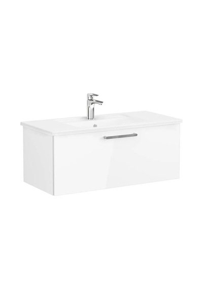 68238 VitrA Root Flat Tek Çekmeceli Lavabo Dolabı, 100 Cm, Parlak Beyaz Köşeli Lavabo Dahil Diğer 68238 VitrA Root Flat Tek Çekmeceli Lavabo Dolabı, 100 Cm, Parlak Beyaz Köşeli Lavabo Dahil Diğer