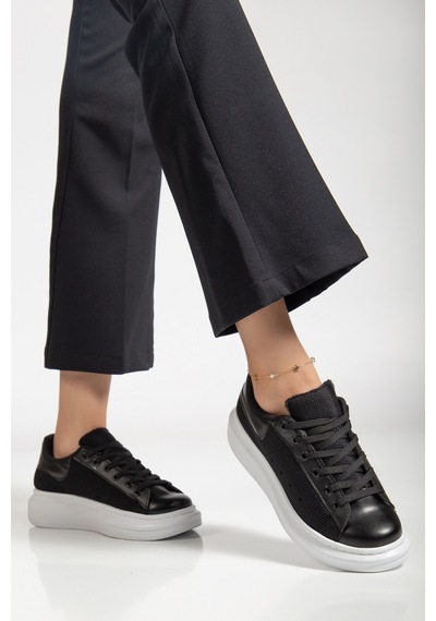 Erceka Günlük Sneaker Kadın Spor Ayakkabı Bağcıklı Beyaz-siyah-mavi-gümüş-gold-sarı Siyah - Beyaz Erceka Günlük Sneaker Kadın Spor Ayakkabı Bağcıklı Beyaz-siyah-mavi-gümüş-gold-sarı Siyah - Beyaz