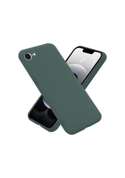 Newface Apple Uyumlu iPhone 16e Kılıf Nano İçi Kadife Silikon - Koyu Yeşil Koyu Yeşil