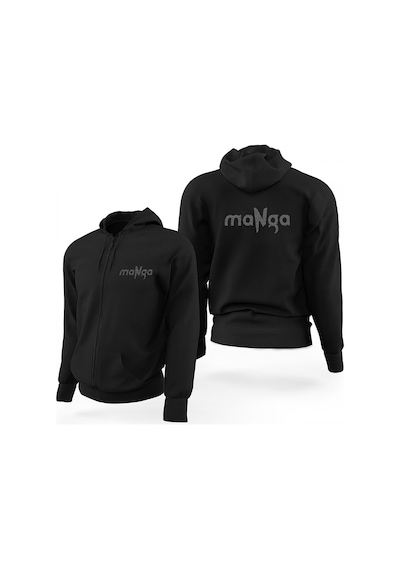 Manga Bir Kadın Çizeceksin Siyah Fermuarlı Limited Edition Kapşonlu Sweatshirt Siyah