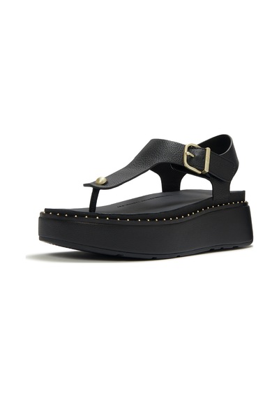 090 All Black Sandalet Kadın A3f-090 Fitflop Gen-ff Max Bucle Tumbled-leather Toe-post Sandals siyah