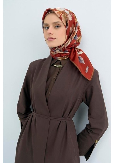 Armine İpek Eşarp 2026 Yaz - 9524-56 Koyu Tuğla Sura