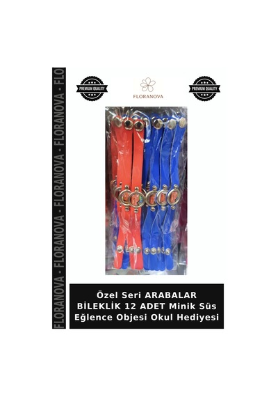 Özel Seri Arabalar Bileklik 12 Adet Minik Süs Eğlence Objesi Okul Hediyesi Diğer