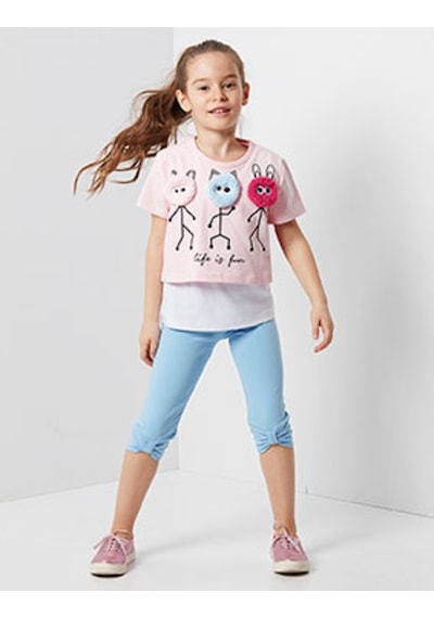Denokids Life Is Fun Tayt Takım Çok Renkli