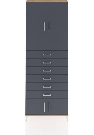 Arges Dolap 3 Raflı 6 Çekmeceli 4 Kapaklı 88x30x243 Çam-antrasit Çam Arges Dolap 3 Raflı 6 Çekmeceli 4 Kapaklı 88x30x243 Çam-antrasit Çam