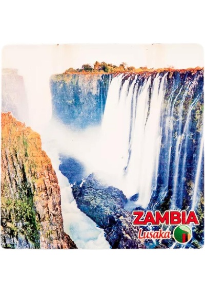Zambiya Temalı Ahşap Bardak Altlığı Çok Renkli