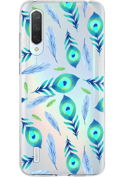 Xiaomi Mi 9 Lite İle Uyumlu 1mm Slim Fit Nazar Boncuğu 3 Baskılı Şeffaf Kılıf Şeffaf