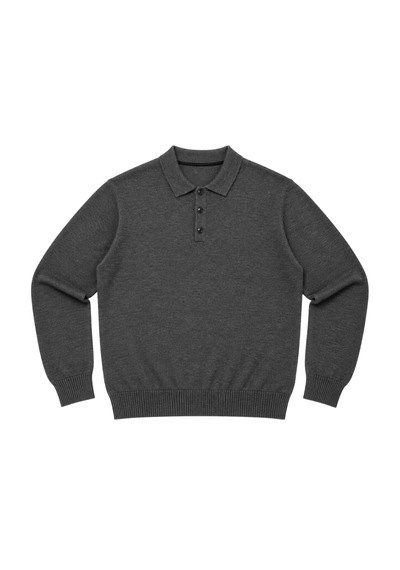 Battalmoda Erkek Büyük Beden Füme Düğmeli Polo Yaka Triko Kazak 3xl-4xl-5xl-6xl
