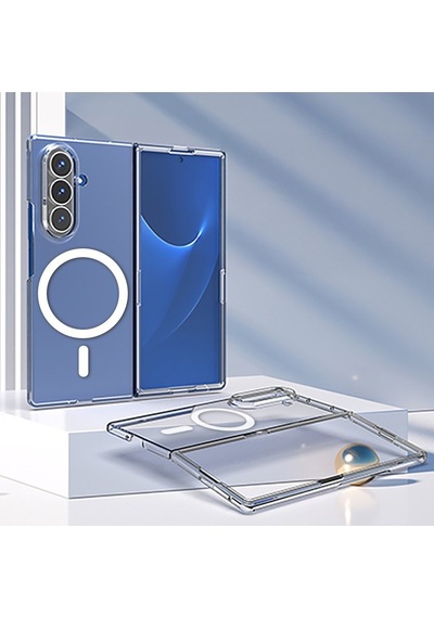 Vendas Galaxy Uyumlu Z Fold 7 Kılıf Kamera Korumalı M-safe Sert Pc Zore Porto Kapak + Kamera Lens + Cam Ekran Koruyucu Şeffaf