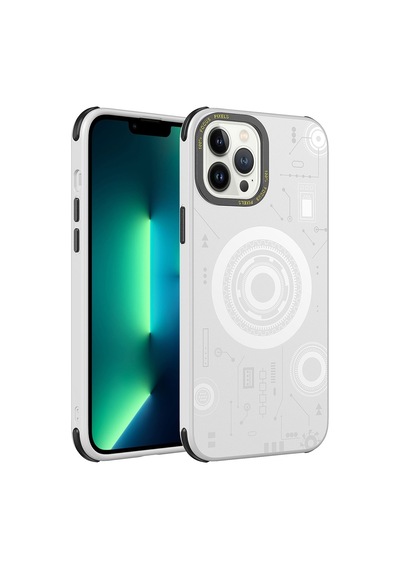 More Tr Apple Uyumlu iPhone  12 Pro Max Kılıf Zore Wireless Şarj Özellikli Desenli Hot Kapak