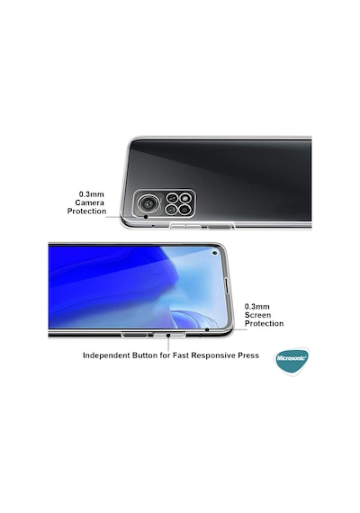 Microsonic Xiaomi Mi 10T Pro Kılıf 6 Tarafı Tam Full Koruma 360 Clear Soft