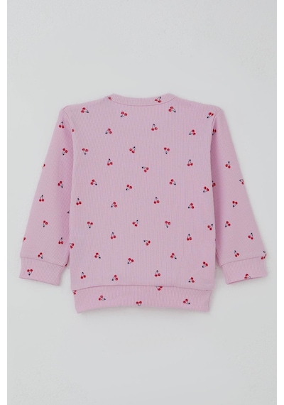 Breeze Kız Bebek Pijama Takımı Omuzdan Patlı Kiraz Desenli 4 Ay-1 Yaş, Pembe Pembe