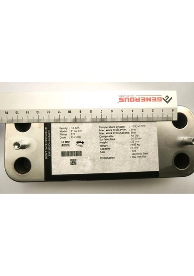 Plaka Eşanjör Hrale 12 Plaka Aırfel Eco5 Luna5 Yeni Baymak 160 Mm