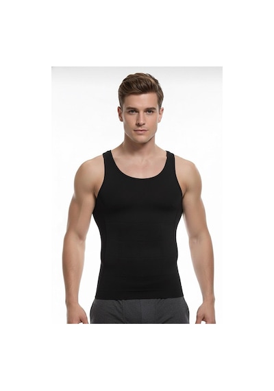 Fit Women Erkek Atlet Korse Bel Göğüs Göbek Korse 6050 Siyah