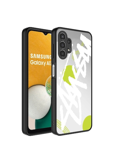 Samsung Uyumlu Galaxy A13 4g Kılıf Aynalı Desenli Kamera Korumalı Parlak Zore Mirror Kapak Yazı