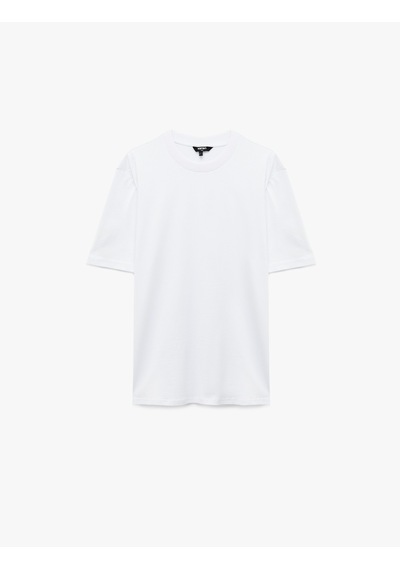 Koton Regular Fit Bisiklet Yaka Pamuklu Basic Kısa Kollu Tişört Beyaz 6sam10011mk Beyaz