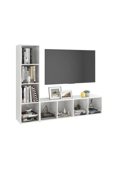 Tdesıgno Yağmur Kitaplıklı Televizyon Sehpası - Ünitesi -kitaplık-beyaz 150 Cm 8 Raflı Beyaz Tdesıgno Yağmur Kitaplıklı Televizyon Sehpası - Ünitesi -kitaplık-beyaz 150 Cm 8 Raflı Beyaz