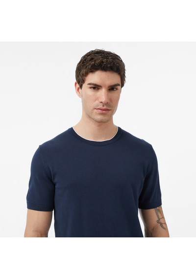 Nautica Erkek Lacivert Regular Fit Kısa Kollu Triko Düz S65110t