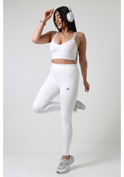 Winmoda34 Kadın Dalgıç Kumaş İçi Polarlı Tayt Eşofman Push Up İncelten Model Beyaz