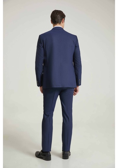 D's Damat Slim Fit Lacivert Armürlü Takim Elbise Yelekli 3efy5y512559m Lacivert