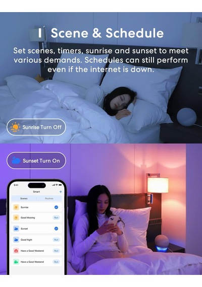 Meross Akıllı Wi-fi Ampul, Apple Homekit İle Çalışır, Wifi Lamba, Led, Çok Renkli, Kısılabilir Ampul, Siri, Alexa, Google Home Ve Smartthings İle Uyumlu, E27 Sıcak Beyaz Diğer