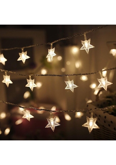 Dekoratif Yıldızlı İp Led Işık - Star Yıldız Led Işık Yılbaşı Süs